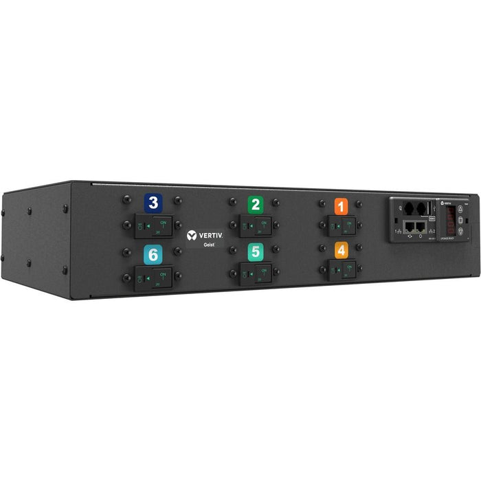 Vertiv Geist rPDU DU03E2R1-18PB67-2S02A9F00-S | 18-Outlets Monitored PDU | 2U Horizontal | Universal Input