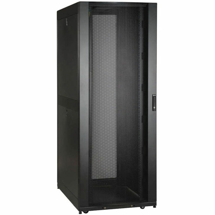 Eaton Tripp Lite Series 45U SmartRack Wide Standard-Depth Rack Enclosure Cabinet with Doors and Side Panels, 2 Pre-Installed Cable Managers Eaton Corporation