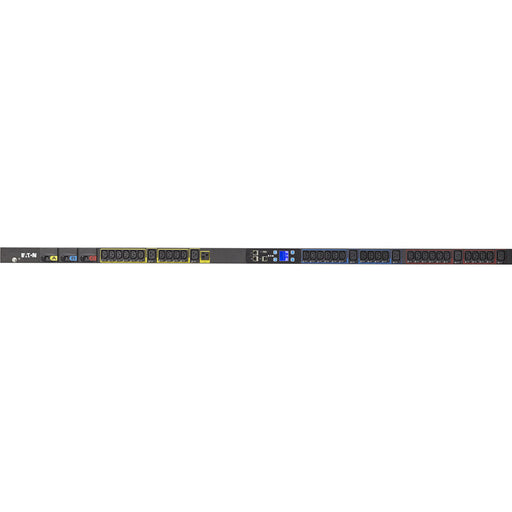 Eaton Metered Input rack PDU, 0U, L21-30P input, 8.64 kW max, 120/208V, 24A, 10 ft cord, Three-phase, Outlets: (1) 5-20R, (30) C13 Outlet grip, (6) C19 Outlet grip Eaton Corporation