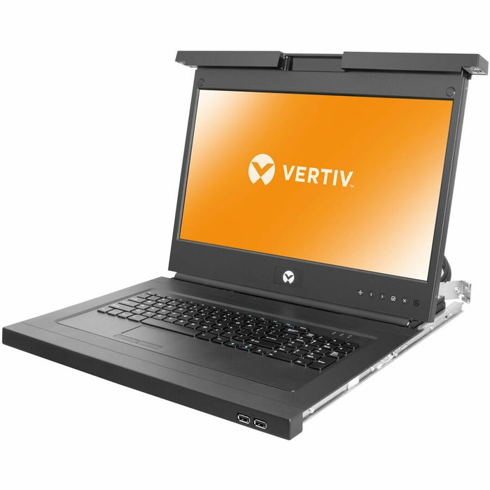 Vertiv Avocent LRA185KMM-G01 18.5" TAA 1U Rackmount KVM Console – 8-Port LCD