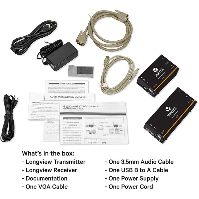 Vertiv Avocent LV3010P-001 LongView VGA KVM Extender Kit – 300m, USB, Audio