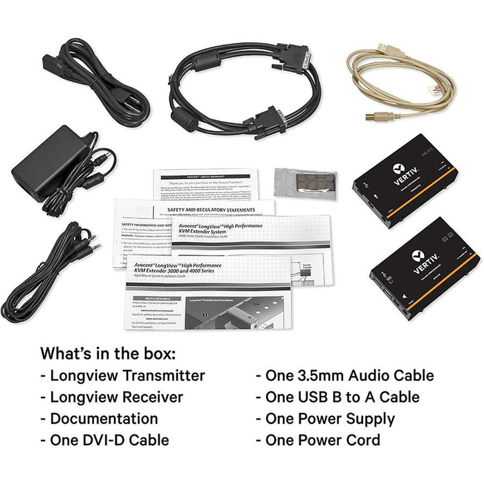 Vertiv Avocent LV4010P-001 KVM Extender Kit | DVI, USB, Audio | 1920x1200 | 50m