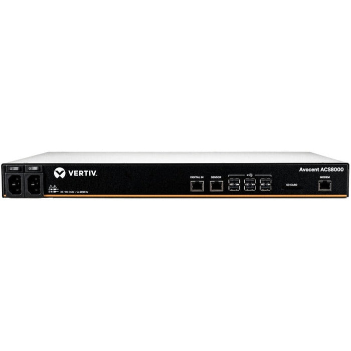 Vertiv Avocent ACS8008MDAC-400 8-Port Console Server, Dual AC, Modem