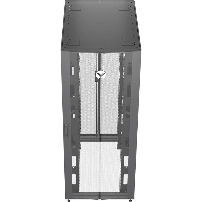 Vertiv VR3157SP VR Rack - 48U Server Rack Enclosure with Shock Packaging | 800x1100mm | Tool-less 19-Inch Cabinet