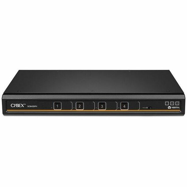 Vertiv Avocent Cybex SC840DPH-400 Secure Desktop KVM Switch, 4-Port, Single Head, NIAP 4.0, CAC, TAA Compliant