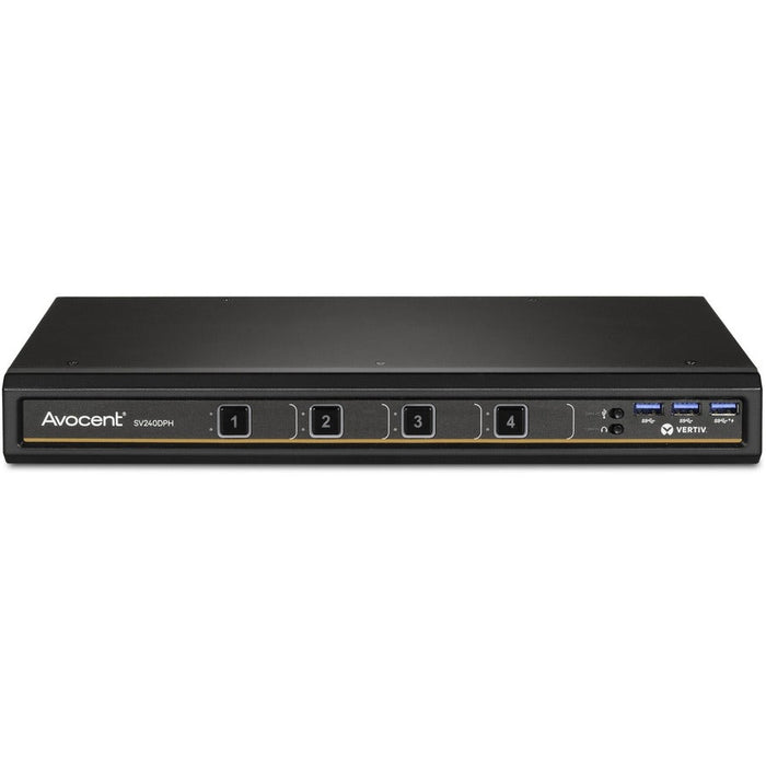 Vertiv Avocent SwitchView SV240DPH-400 Desktop KVM Switch | 4 Port | DisplayPort/HDMI | TAA Compliant