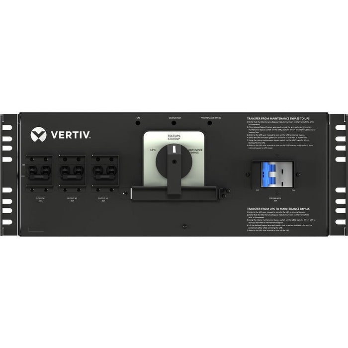 Vertiv Liebert VMBC-20KMVRT4U 20kVA Maintenance Bypass Cabinet | 208V/120V | 3x NEMA L14-30R | Rack-Mountable