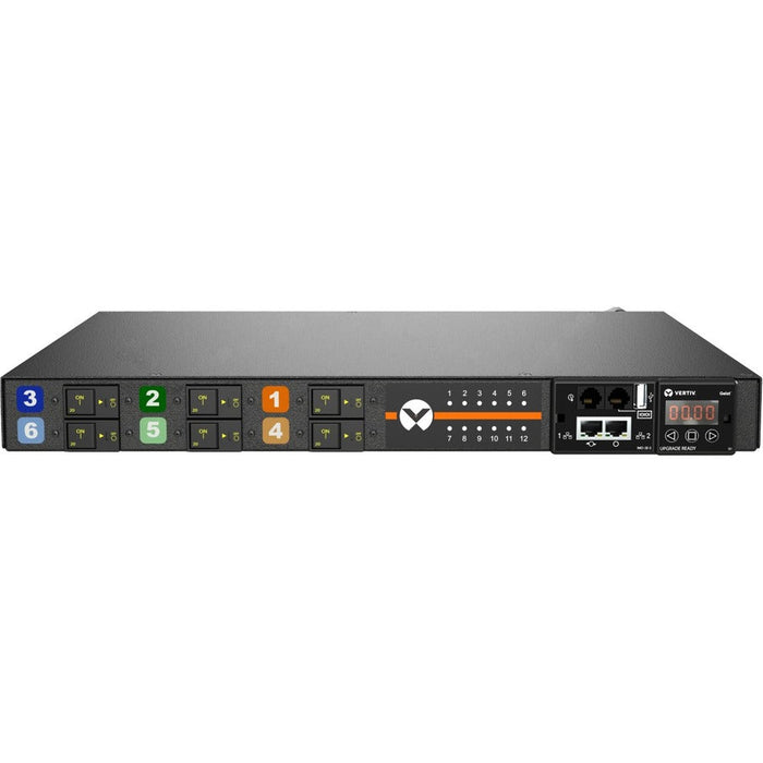 Vertiv Geist GU30203 Switched Rack PDU, 1U, 3-Phase 32A, 12x C13/C19 Outlets