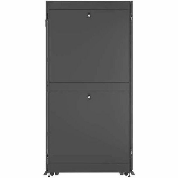 Vertiv VR3107-002 48U Rack Cabinet with 19" Rail Depth – Black, Enclosed