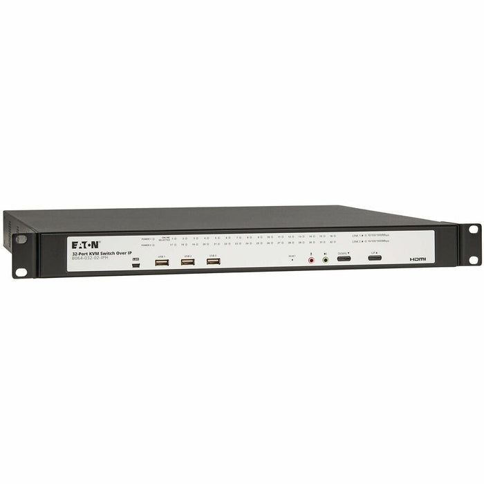 Eaton 32-Port Cat5e KVM over IP Switch - Virtual Media, 2 Remote/1 Local User, HDMI Output, 1U Rack-Mount, TAA Eaton Corporation