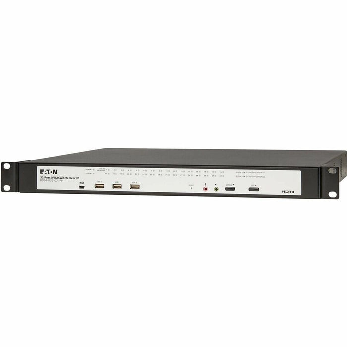 Eaton 32-Port Cat5e KVM over IP Switch - Virtual Media, 1 Remote/1 Local User, HDMI Output, 1U Rack-Mount, TAA Eaton Corporation