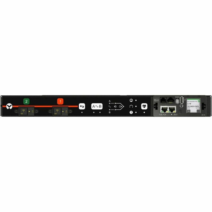 Vertiv VA5N31A0 Rack Transfer Switch, 30A, 208V, 4.9kW, 6 C13/C19 Outlets