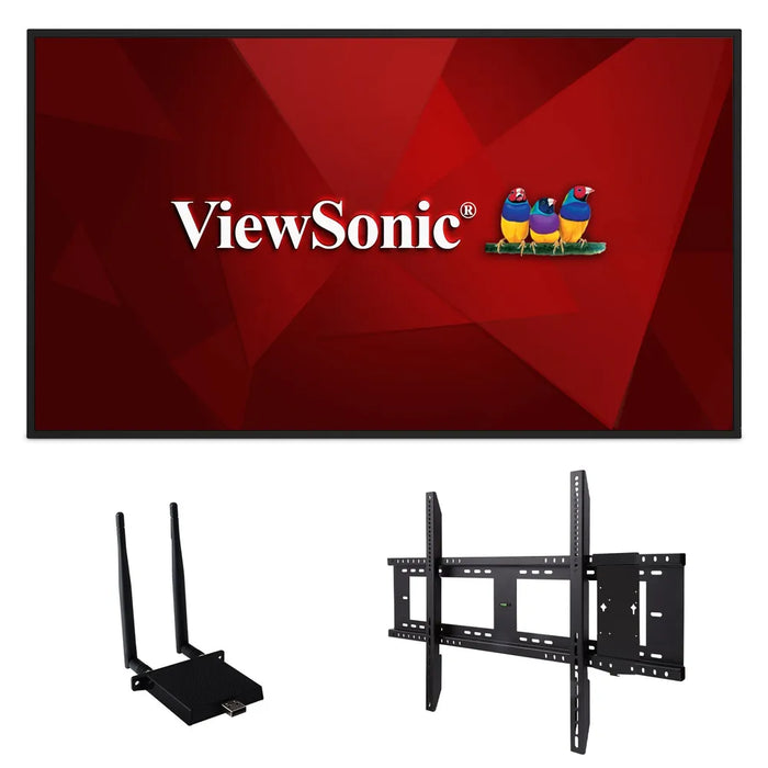 ViewSonic CDE8630-E1 - 86" Display, 3840 x 2160 Resolution, 450 cd/m2 high brightness, 24/7, HDMI, USB-C, built-in content sharing, remote management