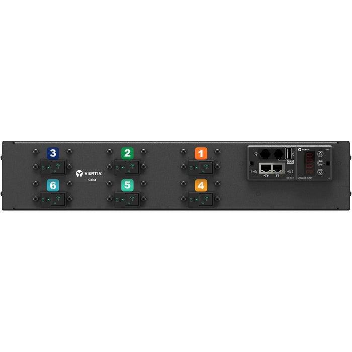 Vertiv Geist rPDU DU03E2R1-18PB67-2S02A9F00-S | 18-Outlets Monitored PDU | 2U Horizontal | Universal Input