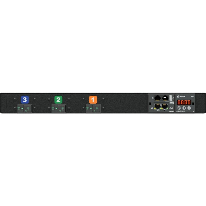 Vertiv Geist UI30024 rPDU | 12 x C13/C19 Outlets | Universal Input | Monitored | 1U Horizontal Rack