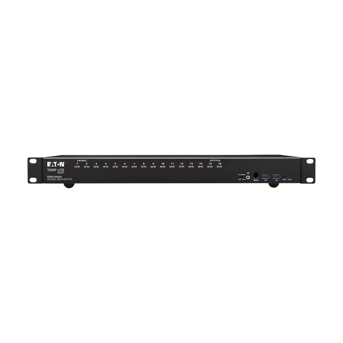 Eaton Tripp Lite 16-Port DisplayPort/USB KVM Switch with Audio, USB Sharing, 4K 60 Hz, 1U Rack-Mount
