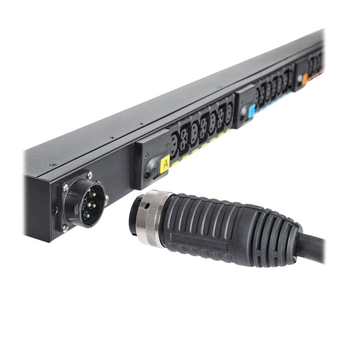 Eaton G3 Universal-Input Managed PDU, 0U Vertical, 208V/415V, 42 Outlets, LCD, Ethernet, USB, Serial – EVMAGU23X-3