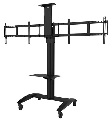 PEERLESS SR555M | SmartMount® Flat Panel Video Conferencing TV Cart for (2) 40" to 65" TVs PEERLESS