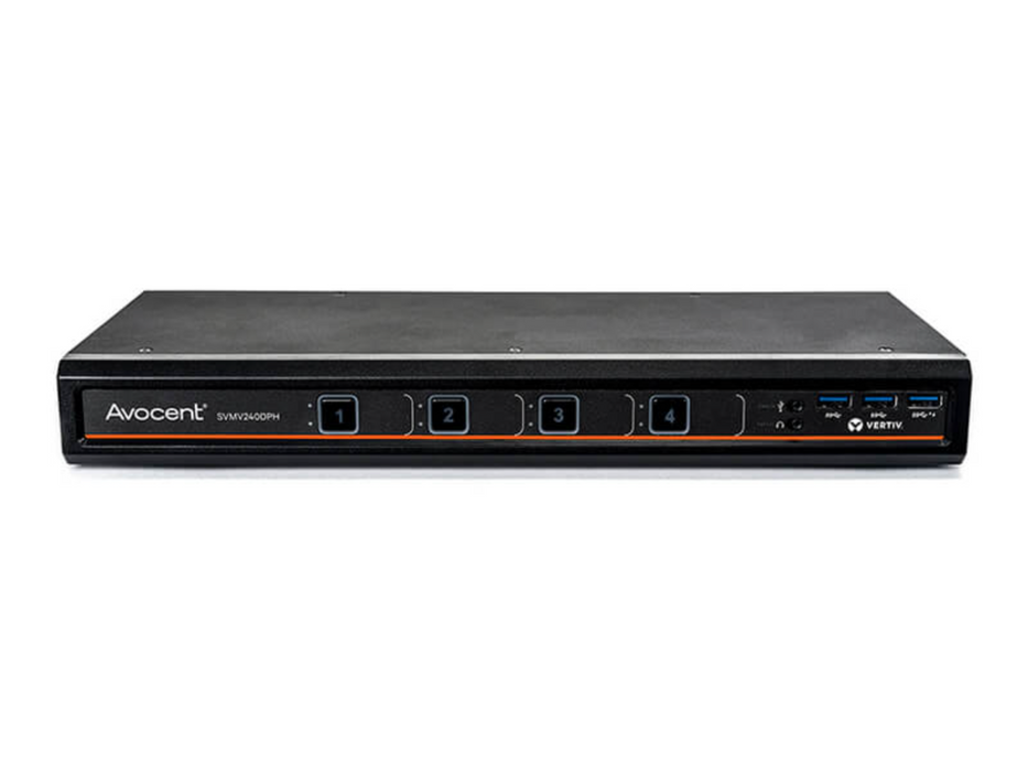 Vertiv Avocent SVMV240DPH-400 4-Port MultiViewer KVM Switch | Dual Display | Dual AC | 4K Support