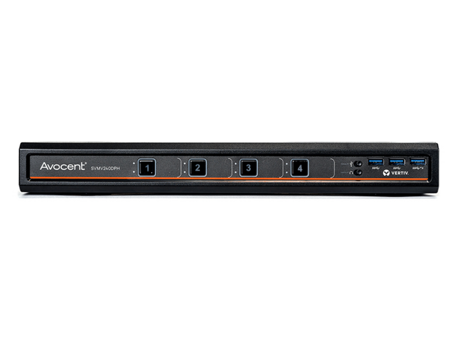 Vertiv Avocent SVMV240DPH-400 4-Port MultiViewer KVM Switch | Dual Display | Dual AC | 4K Support
