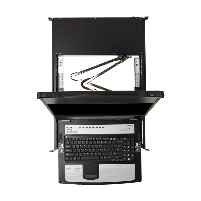 Eaton Tripp Lite NetDirector 8-Port DisplayPort KVM Switch Console with 17" LCD, IP Remote, Dual-Rail, 1U Rackmount, TAA (B030-DP08-17DIP)