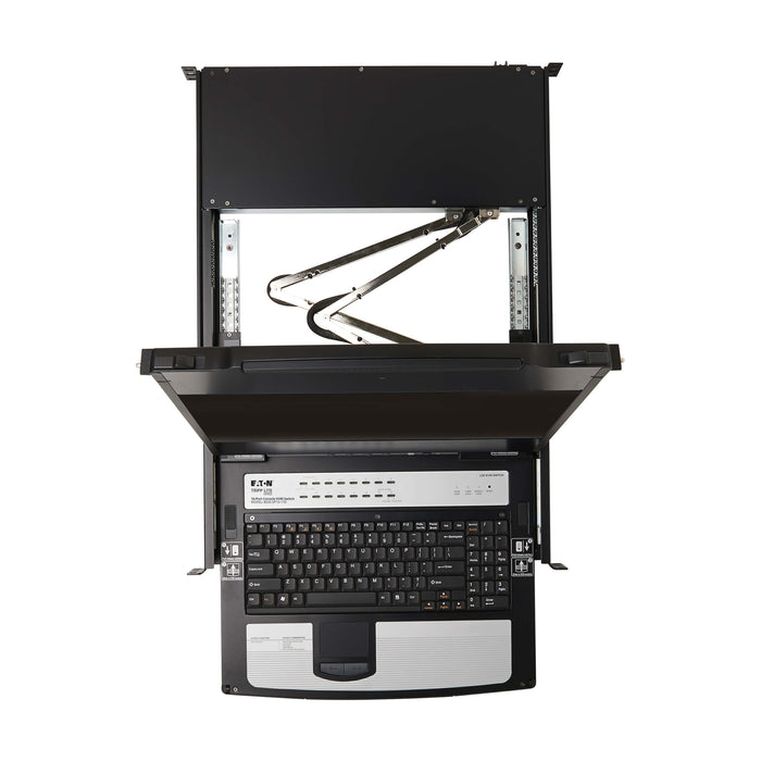 Eaton Tripp Lite NetDirector 16-Port DisplayPort KVM Switch Console with 17" LCD, Dual Rail, 1U Rack-Mount, TAA