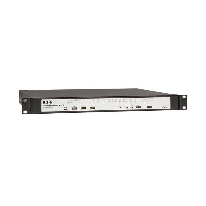 Eaton 32-Port Cat5e KVM over IP Switch with Virtual Media, HDMI, Dual Power – 1U Rackmount (B064-032-01-IPH)