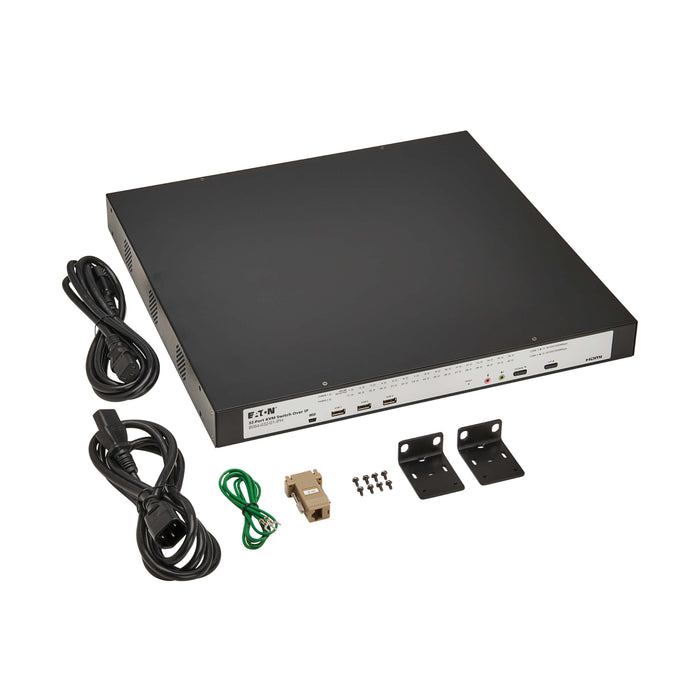 Eaton 32-Port Cat5e KVM over IP Switch with Virtual Media, HDMI, Dual Power – 1U Rackmount (B064-032-01-IPH)
