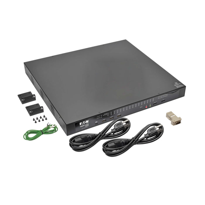 Eaton Tripp Lite NetDirector 32-Port Cat5 KVM over IP Switch – 2 Remote + 1 Local User, Virtual Media, TAA, 1U Rack-Mount (B064-032-02-IPG)