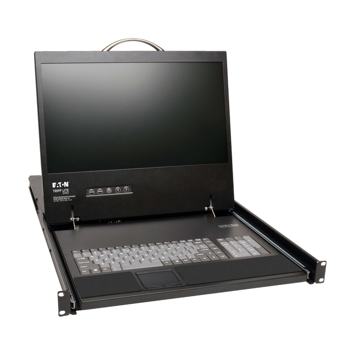 Eaton Tripp Lite NetCommander 8-Port 1U Rack-Mount Cat5 KVM over IP with 19" LCD, 1 Local + 1 Remote User, TAA