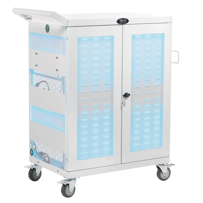 Eaton Tripp Lite Safe-IT 32-Device UV Charging Cart, Hospital-Grade, White