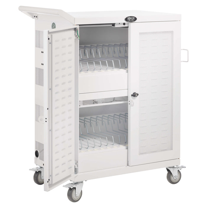 Eaton Tripp Lite Safe-IT 32-Device UV Charging Cart, Hospital-Grade, White