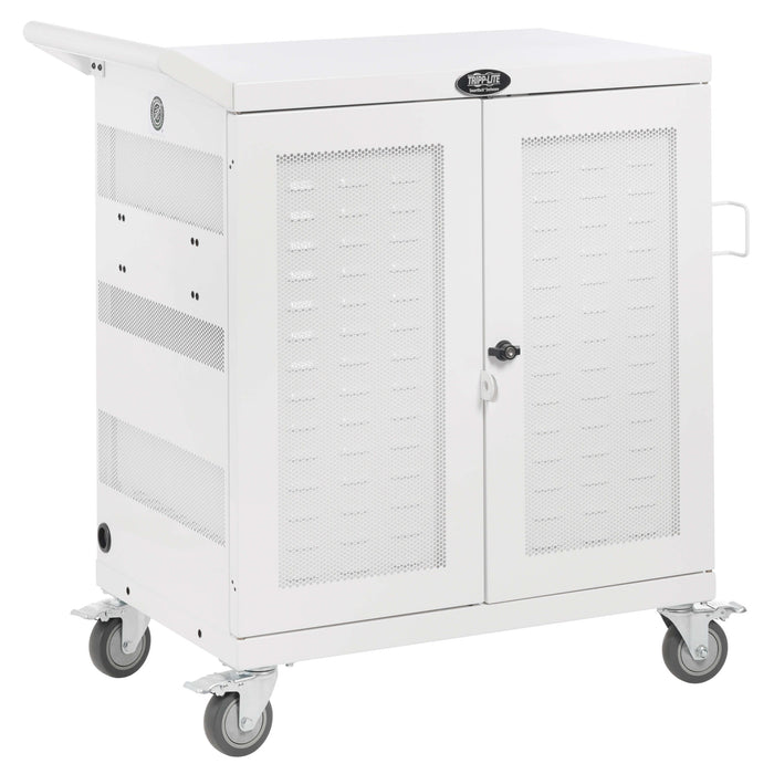 Eaton Tripp Lite Safe-IT Hospital-Grade UV Charging Cart, 32 USB Ports, Antimicrobial, White