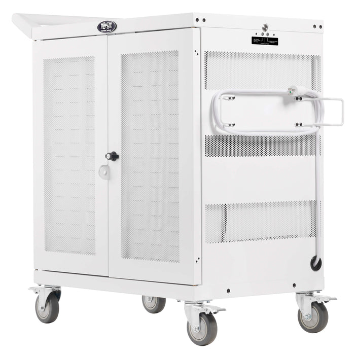Eaton Tripp Lite Safe-IT Hospital-Grade UV Charging Cart, 32 USB Ports, Antimicrobial, White