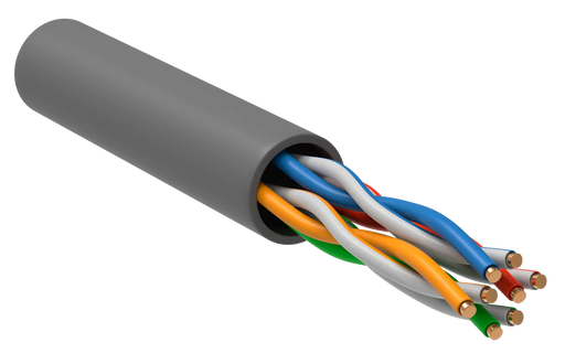 ITK Витая пара U/UTP кат.5E 4х2х24AWG solid PVC серый (305м) РФ/Т
