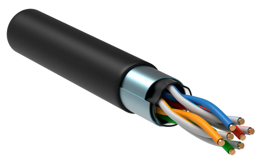 ITK Витая пара F/UTP кат.5E 4х2х24AWG solid LSZH нг(А)-HF черный (305м)