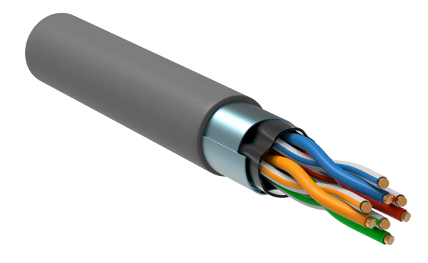 ITK Витая пара F/UTP кат.5E 4х2х24AWG solid PVC серый (305м)