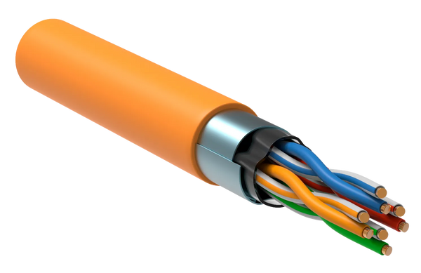 ITK Витая пара F/UTP кат.5E 4х2х24AWG solid LSZH нг(А)-HF оранжевый (305м)