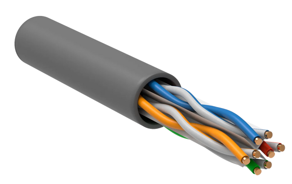ITK Витая пара U/UTP кат.6 4х2х23AWG LSZH нг(А)-HF серый (305м) РФ/Т