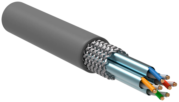 ITK Витая пара S/FTP кат.6A 4х2х23AWG solid PVC серый (305м)