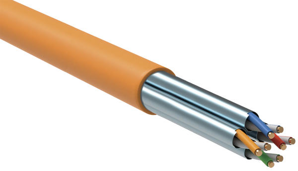 ITK Витая пара U/FTP кат.6A 4х2х23AWG solid LSZH нг(А)-HF оранжевый (305м)
