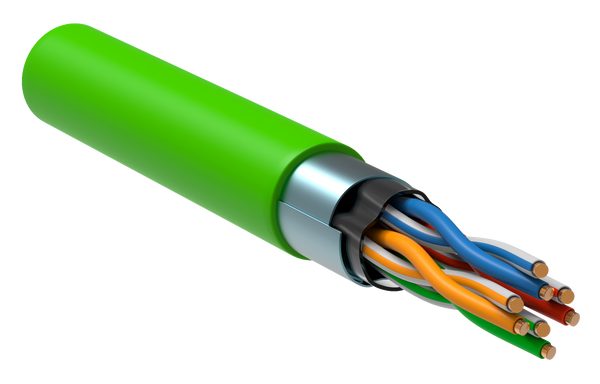 ITK Витая пара F/UTP кат.5E 4x2х24AWG solid LSLTx нг(А)-LSLTx зеленый (305м)
