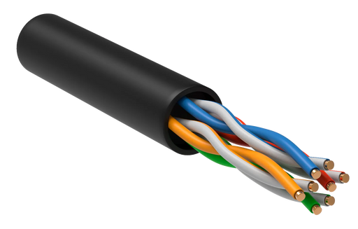 ITK Витая пара U/UTP кат. 5E 4х2х24AWG solid LDPE черный (305м) РФ