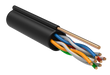ITK Витая пара U/UTP кат.5E 4х2х24AWG solid LDPE c металлическим тросом 1,2мм черный (305м)