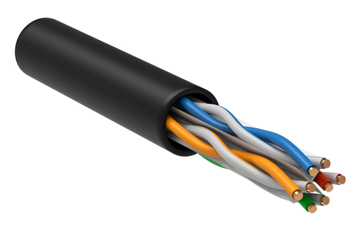 ITK Витая пара U/UTP кат.6 4х2х23AWG solid LDPE черный (305м)