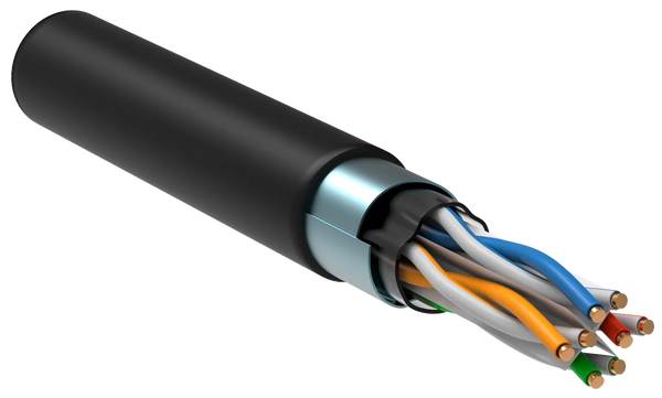 ITK Витая пара F/UTP кат.6 4х2х23AWG solid LSZH нг(А)-HF черный (305м)