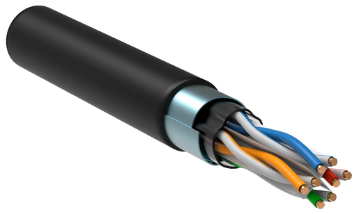ITK Витая пара F/UTP кат.6 4х2х23AWG solid LSZH нг(А)-HF черный (305м)