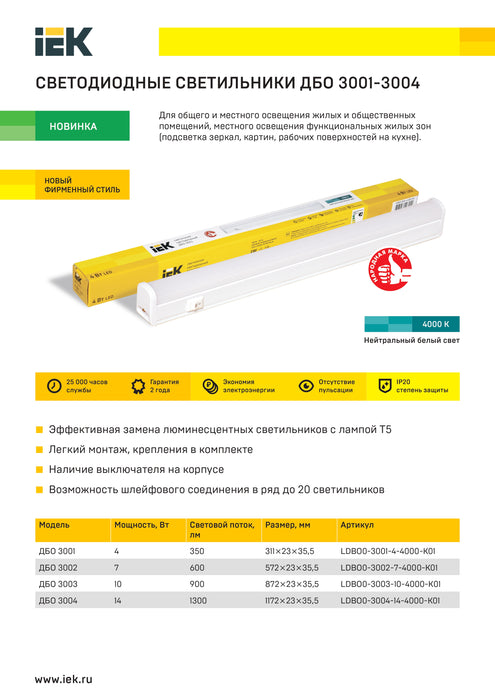 LED LIGHTS DBO 3001-3004 (СВЕТОДИОДНЫЕ СВЕТИЛЬНИКИ ДБО 3001-3004)