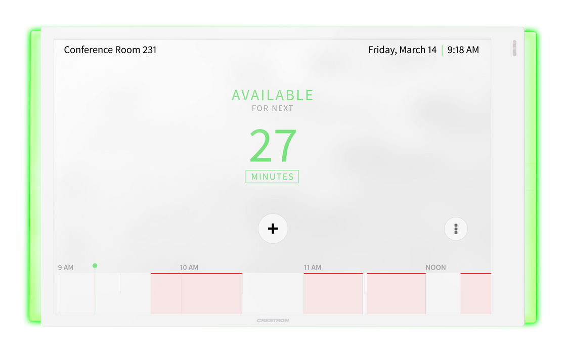 Crestron  TSS-1070-W-S-LB KIT - 10.1 in. Room Scheduling Touch Screen, White Smooth, includes one TSW-1070-LB-W-S light bar CRESTRON ELECTRONICS, INC.