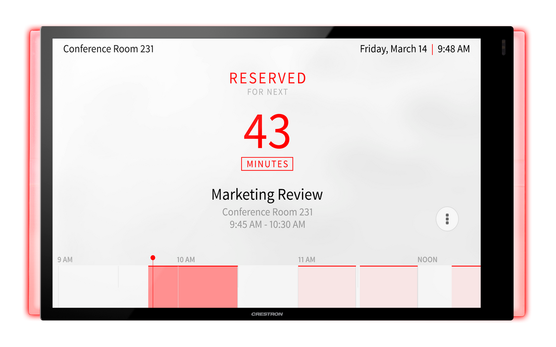 Crestron  TSS-1070-B-S-LB KIT - 10.1 in. Room Scheduling Touch Screen, Black Smooth, includes one TSW-1070-LB-B-S light bar CRESTRON ELECTRONICS, INC.
